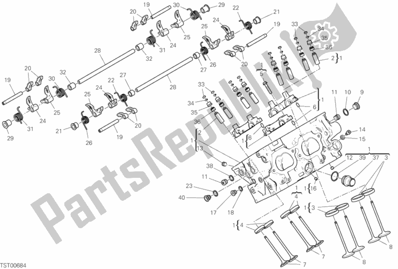 All parts for the Rear Head of the Ducati Streetfighter V4 S Thailand 1103 2020